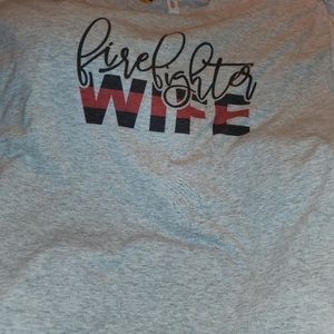 Grey firefighter wife shirt